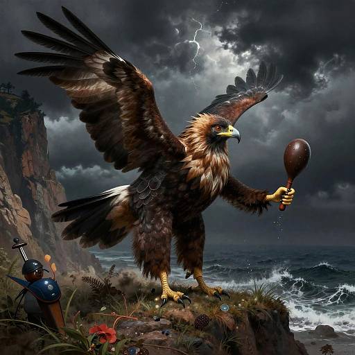 Romantic Harpy Playing Castanets