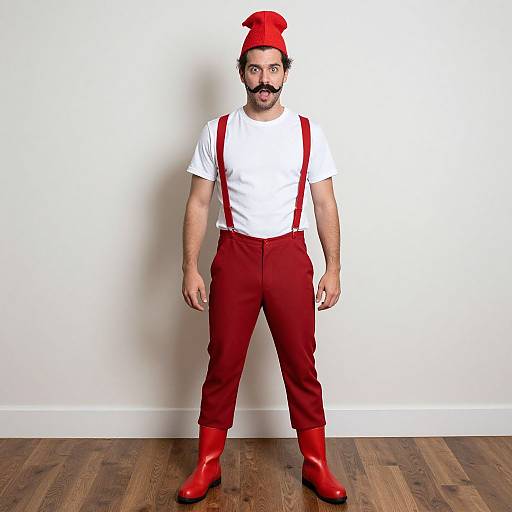 Humorous Male Costume with Red Boots