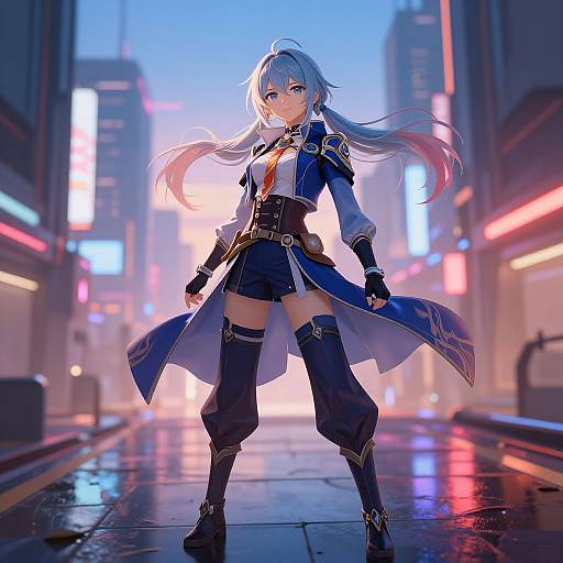 Vibrant Anime Futuristic Cityscape