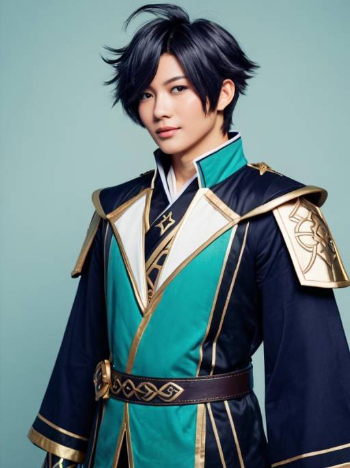 Man in Childe Genshin Costume Portrait