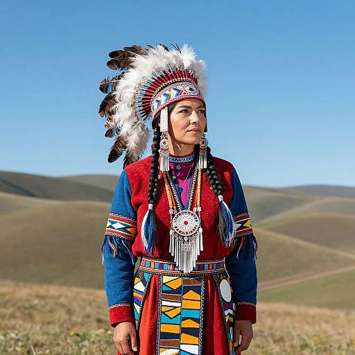 Native American Woman in Traditional Dress