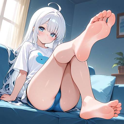 Quality Portrait of a White-Haired Girl