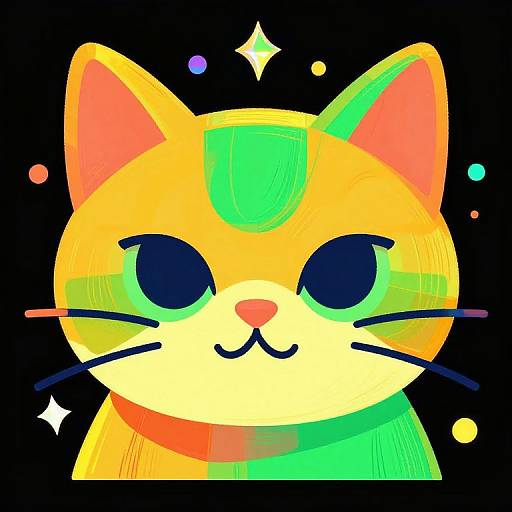 Abstract Pop Art Cat Face