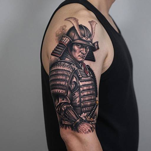 Samurai Tattoo on Upper Arm