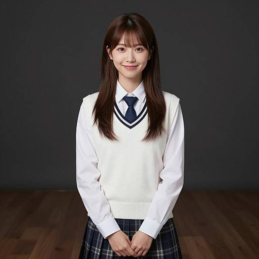 Smiling Asian Woman in Stylish Attire