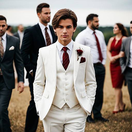 Stylish Man's Wedding Outfit Portrait