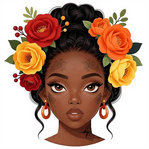 Vibrant Portrait of Elegant Black Woman