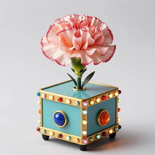 Cheerful Carnation Music Box Pop Art