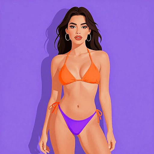 Neon Bikini Fashion Woman Portrait