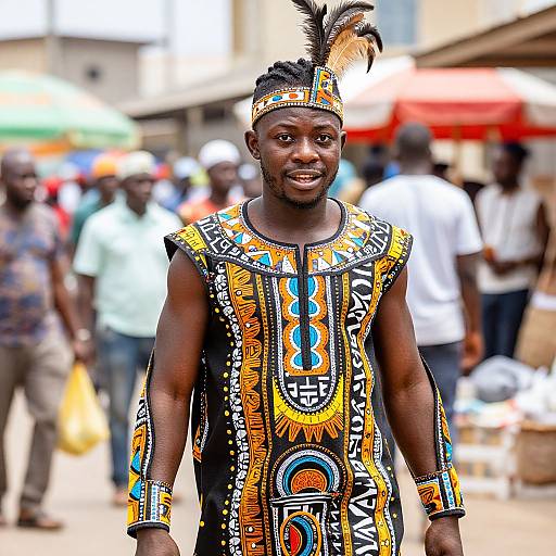 African Man in Traditional Masquerade