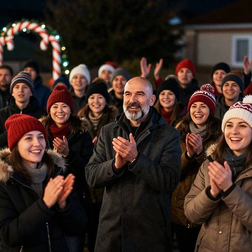 Festive Outdoor Gathering at Night
