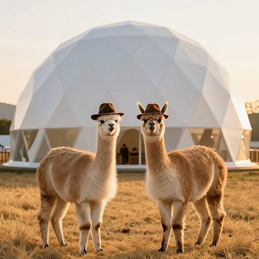 Alpacas in Fedora at Sunset Dome