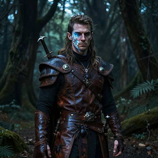 Male Drow Ranger in Enchanted Forest