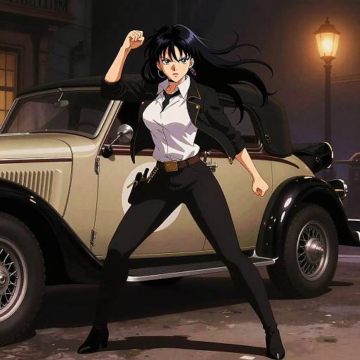 Fierce Mafia Girl Anime Scene