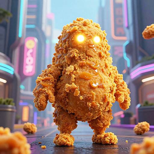 Futuristic Chicken Nugget Character