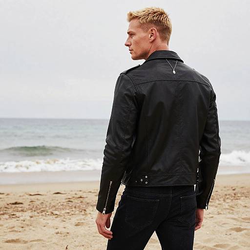 Stylish Man at Dawn Beach