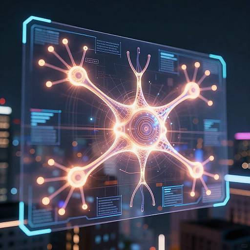 Cyberpunk AI Network Holograms