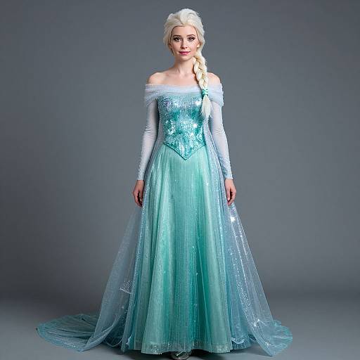 Elsa in Green Coronation Dress