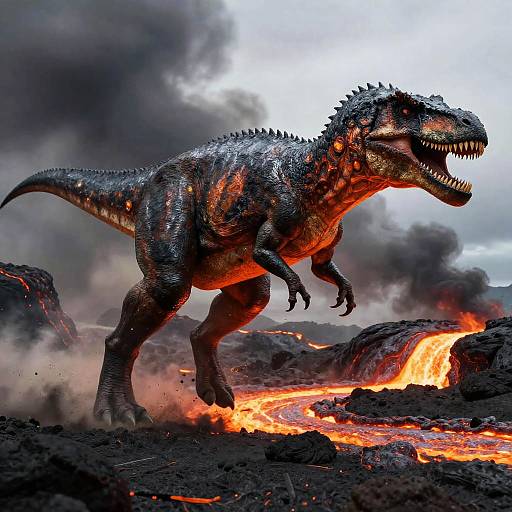 Giganotosaurus Sprinting Volcanic Fury