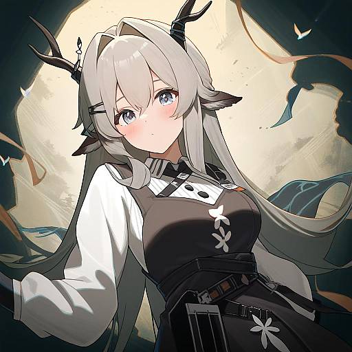 Illustration of Alina (arknights), arknights in the style of Wanimaru