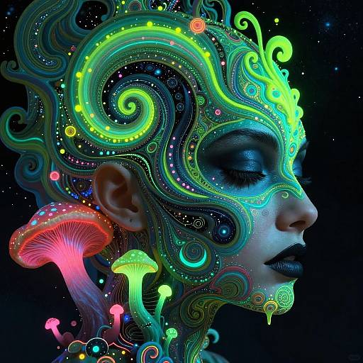 Psychedelic Alien Fungus Portrait