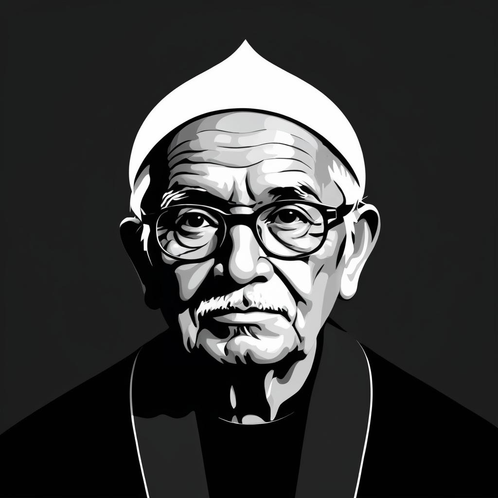 Minimalist Black and White Scholar Portrait