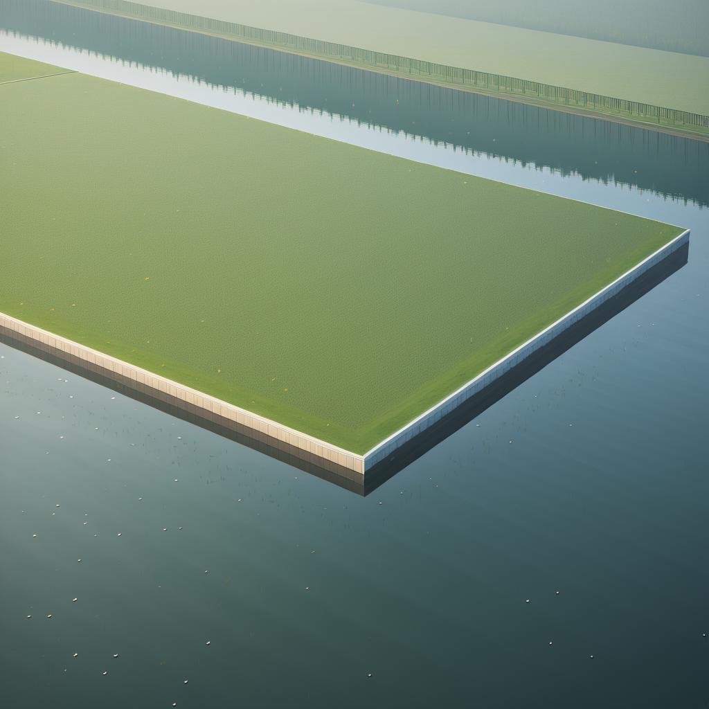 Isometric View of Serene Lakeshore Scene