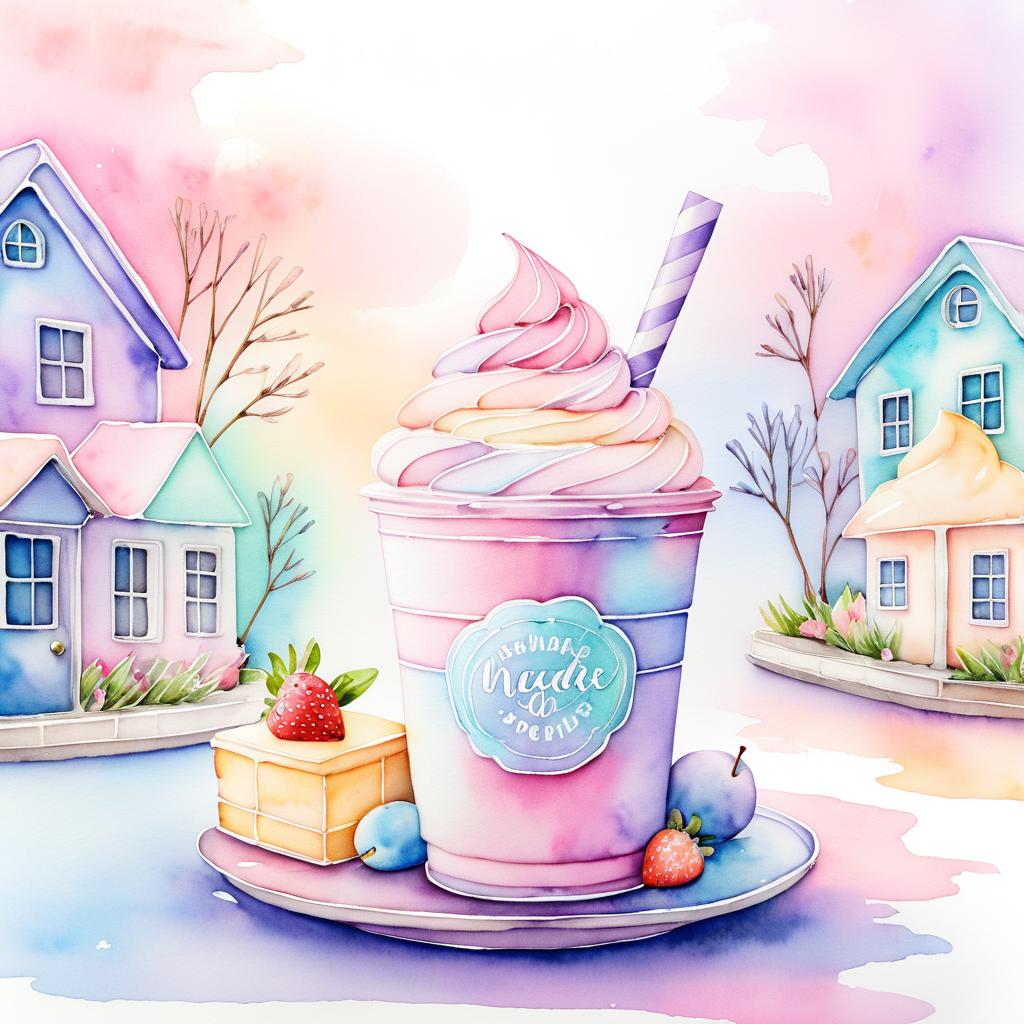 Whimsical Watercolor Milkshake Illustrations