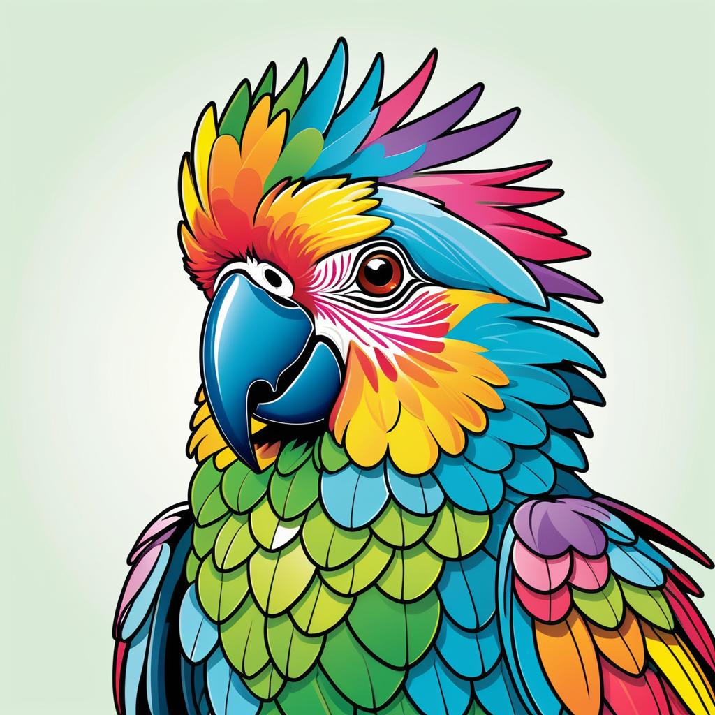 Playful Parrot Vector Art for Kids' Rooms