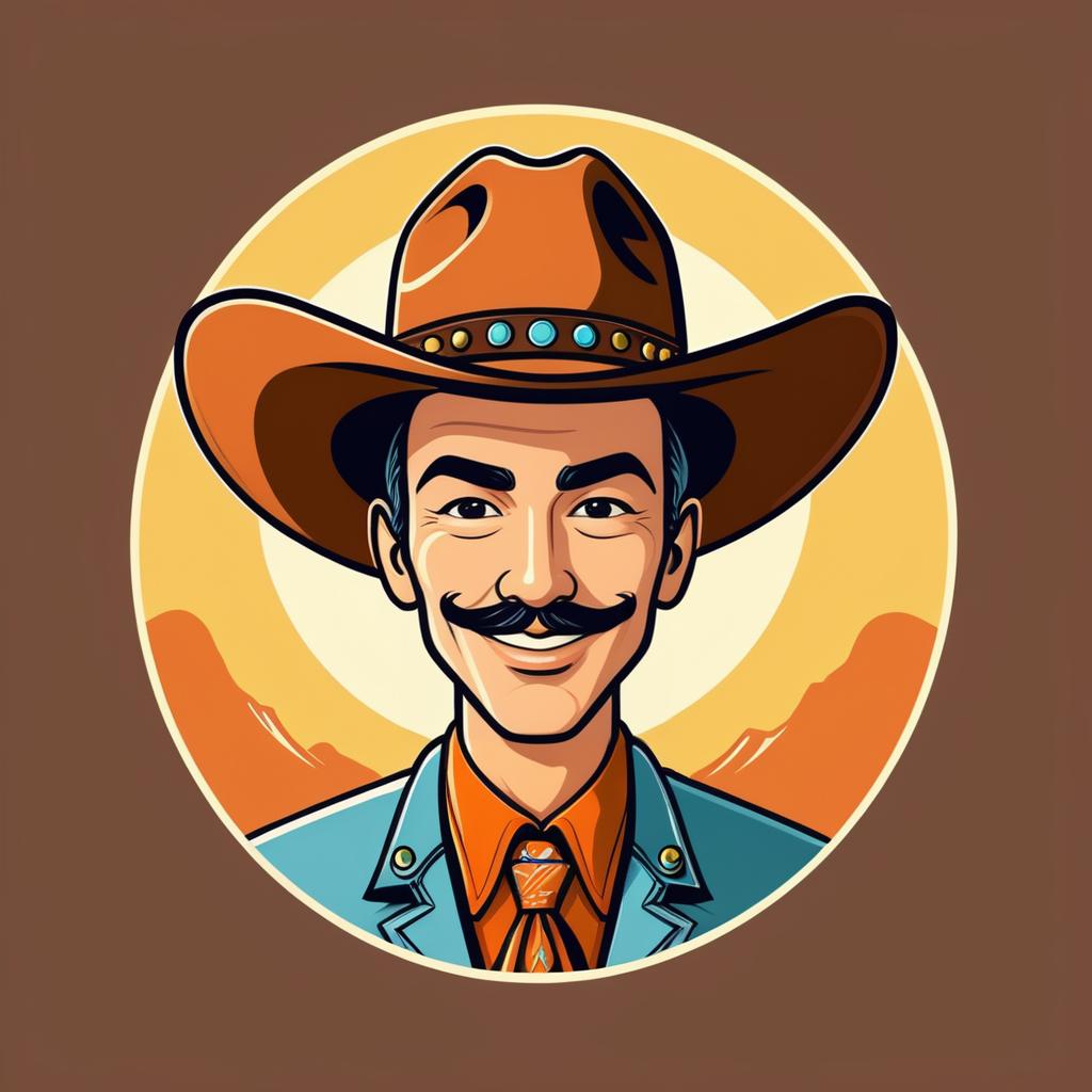 Cheerful Vintage Western Cartoon Character Design