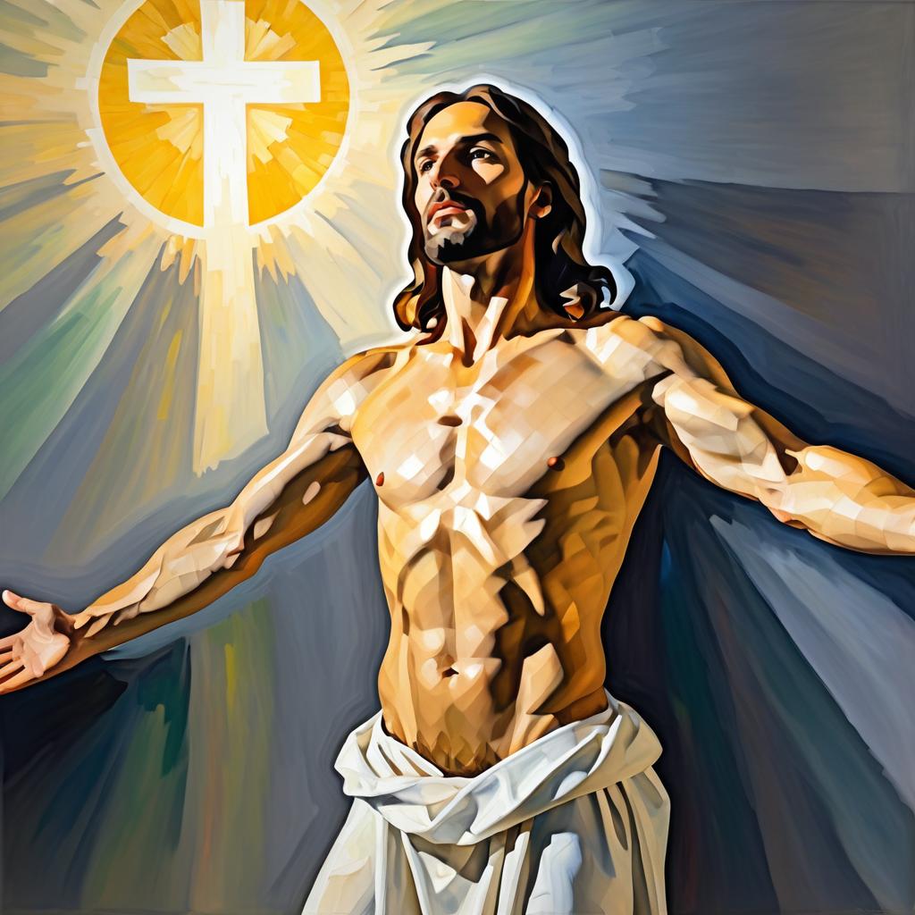 Reflective Jesus in Cézanne Style