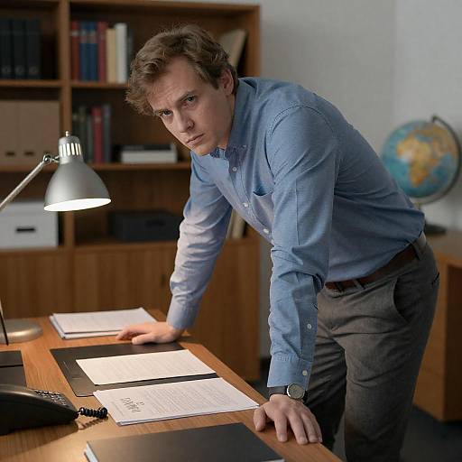 Office Portrait of a Focused Man