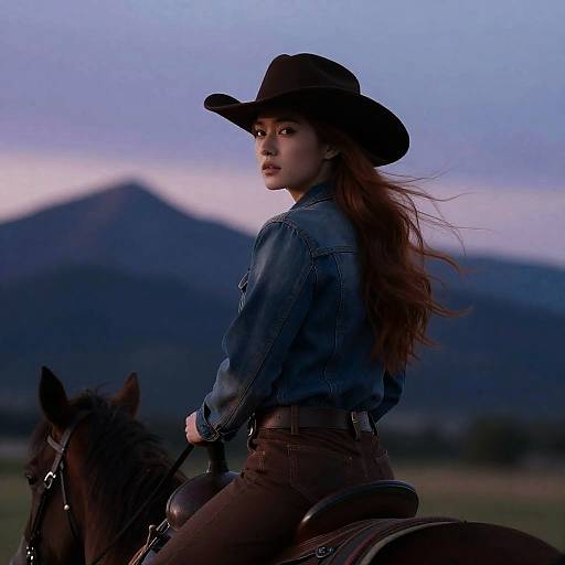 Elegant Cowgirl at Twilight