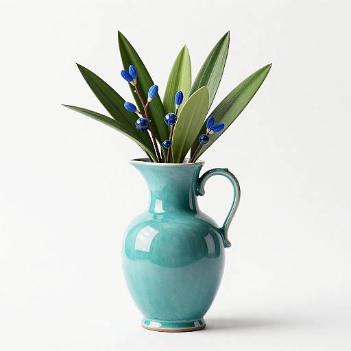 3D Rendered Teal Porcelain Still-Life