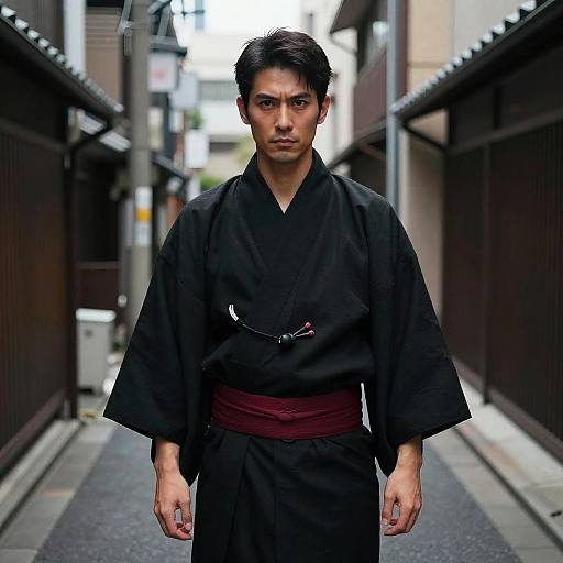 Modern Kimono in Urban Alley