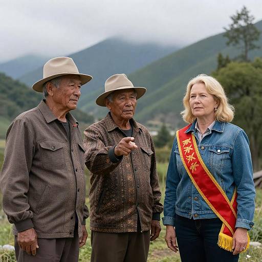 Mountainous Group Portrait with Scenic Background