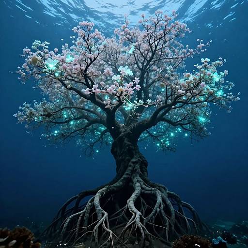Bioluminescent Tree from Ocean Floor