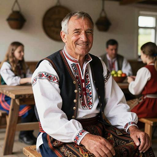Polish Uncle in Traditional Countryside