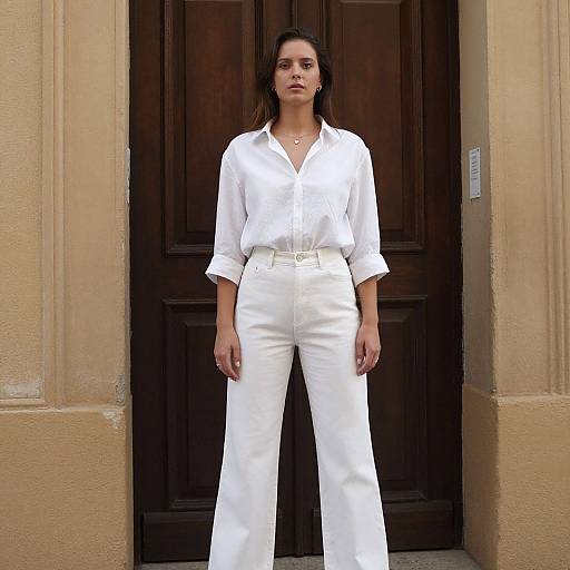 Woman in White Mamma Mia Outfit