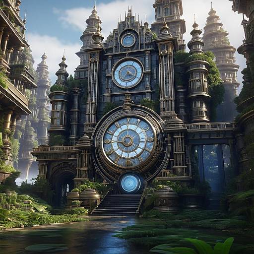 Intricate Realistic Time Machine Artwork