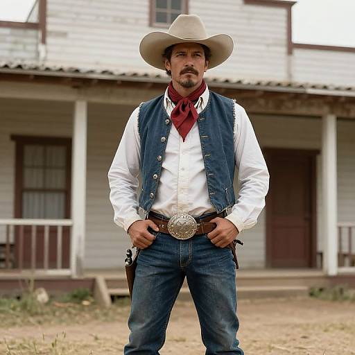 Historical Cowboy in Western Outfit