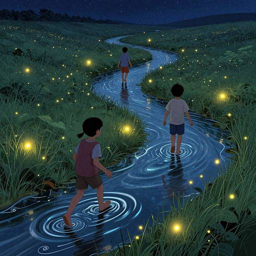 Stardust Children Chasing Fireflies