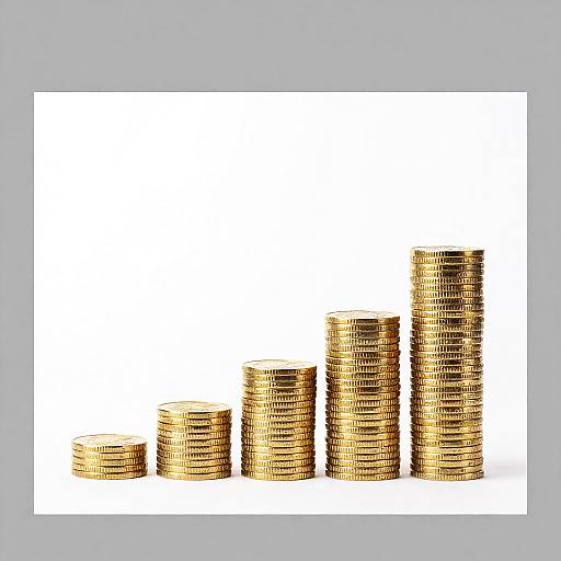 Five Stacks of Shiny Gold Coins