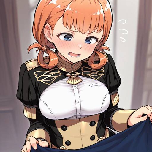 Illustration of Annette fantine dominic, fire emblem in the style of Gojarun