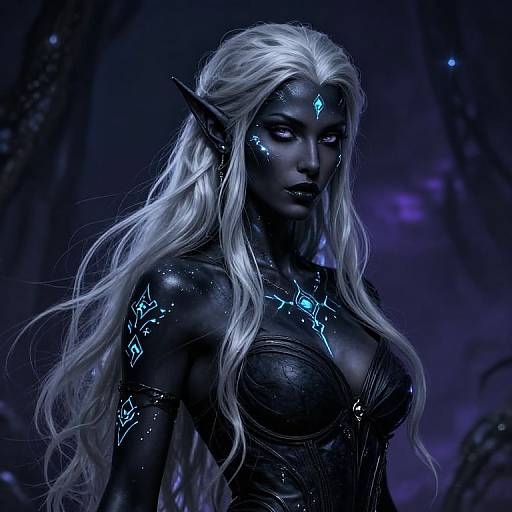 Seductive Drow Sorceress Portrait
