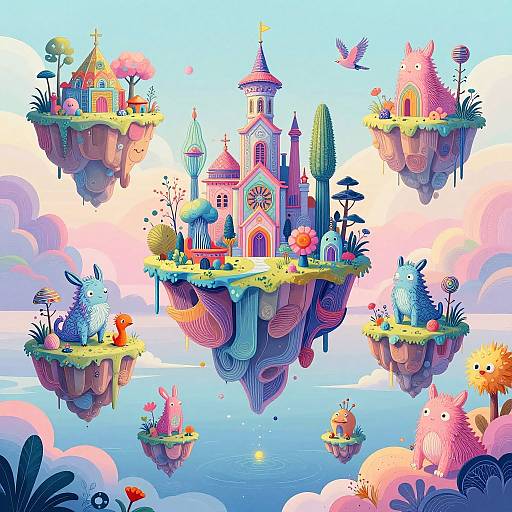 Surreal Floating Islands Art Generator