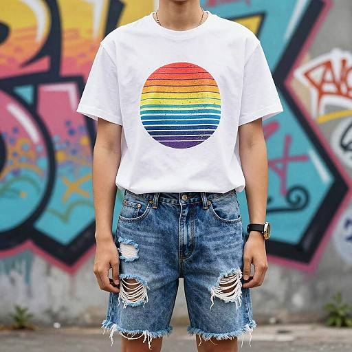 Edgy Vibrant Retro Teen Street Photo