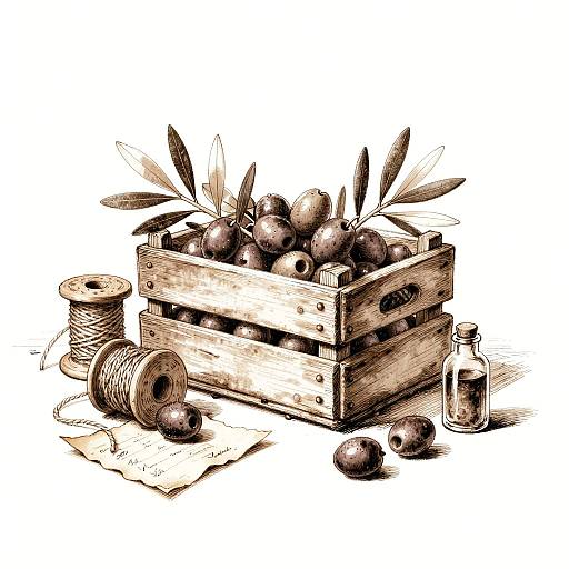 Whimsical Sepia Ink Still Life