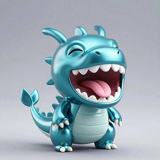 Glossy Teal Plushie Dragon