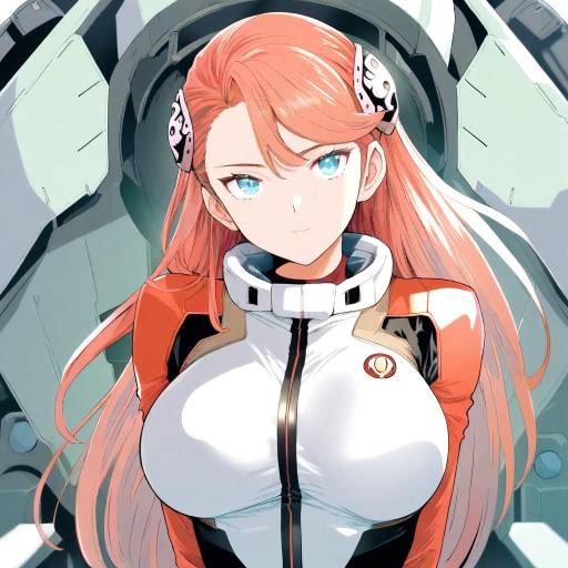 Illustration of Aida rayhunton, gundam in the style of Takara akihito